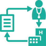 ícone de soluções de fluxo de trabalho clínico