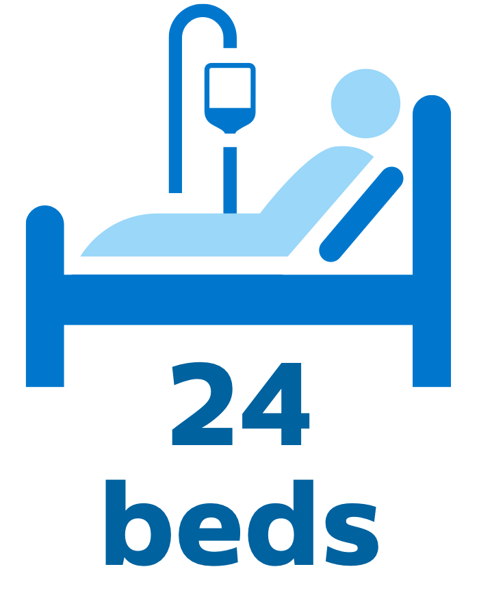 Icone de 24 camas com paciente