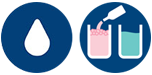 Ícones de gota de água e detergente