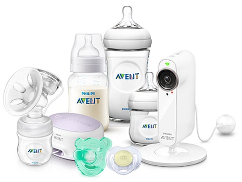 Configurar produtos para bebés: biberões, intercomunicadores inteligentes, chupetas e bombas tira-leite