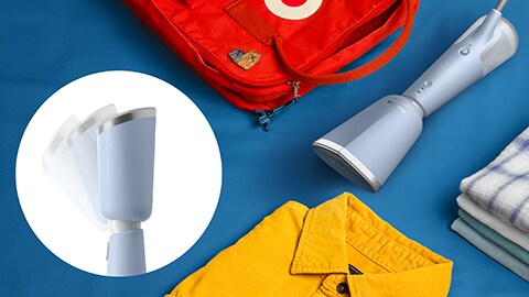 Design elegante com cabeça ajustável: fácil de utilizar e armazenar