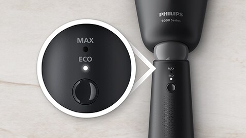 Definições "Eco" e "Max": selecione a opção que melhor se adequa à sua roupa